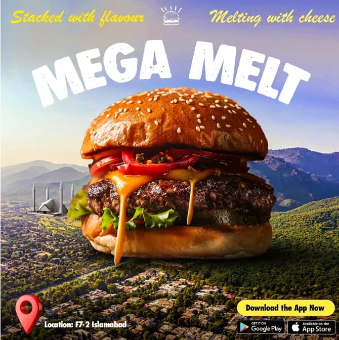 Mega Melt burger social ad